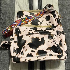 Cowprint Backpack Purse